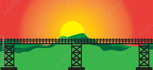 Black sky walk over bridge