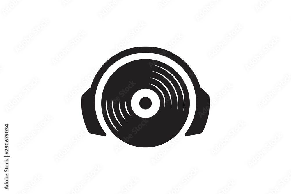Headphone DJ, Vinyl Music Studio Recording, Logo Design Inspiration Headphone DJ, Vinyl Music Studio Recording, Logo Design Inspiration