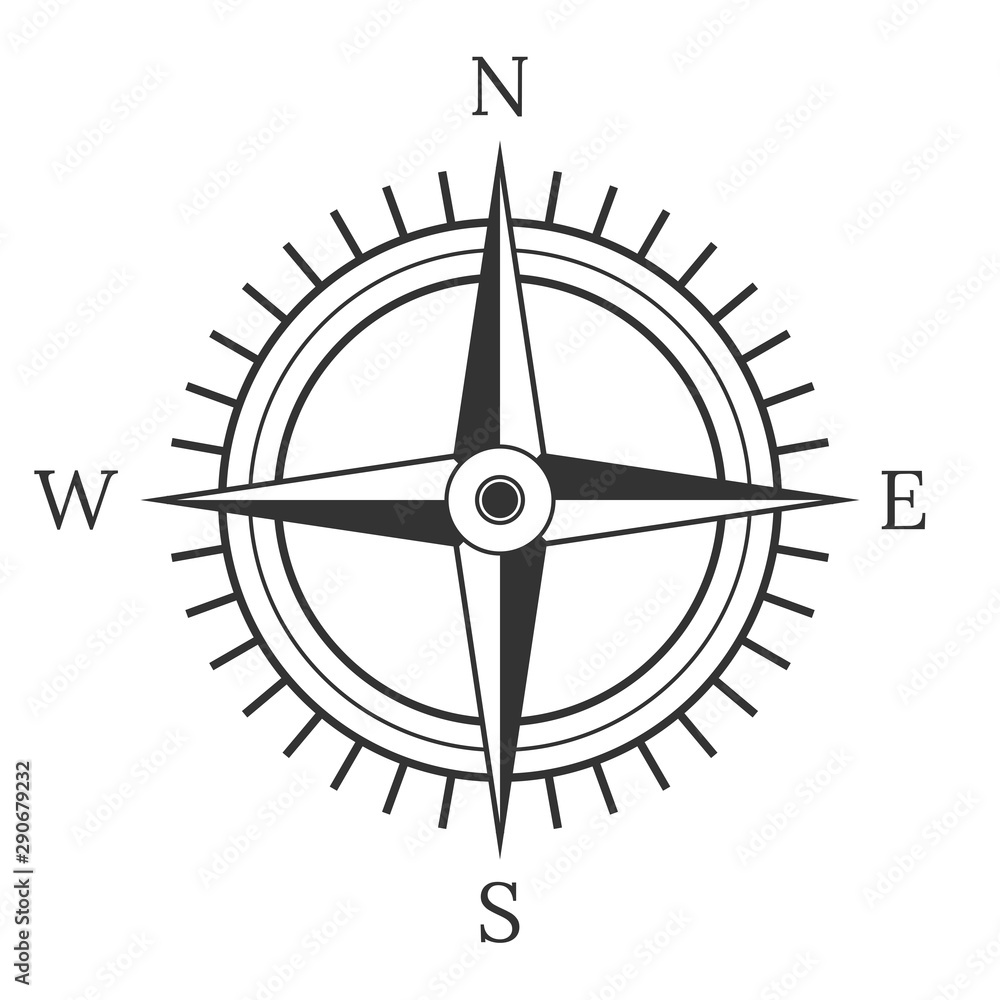 Compass on a white background. Vector illustration. Compass on a white background. Vector illustration.
