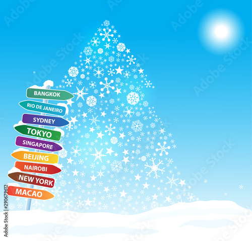Christmas  exotic trip. Eps10