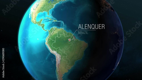 Brazil - Alenquer - Zooming from space to earth photo
