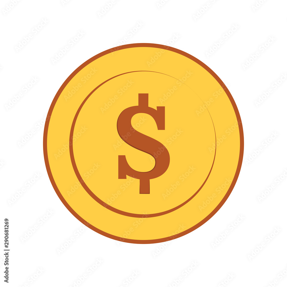 Cartoon coin dollar. Vector illustration. Cartoon coin dollar. Vector illustration.