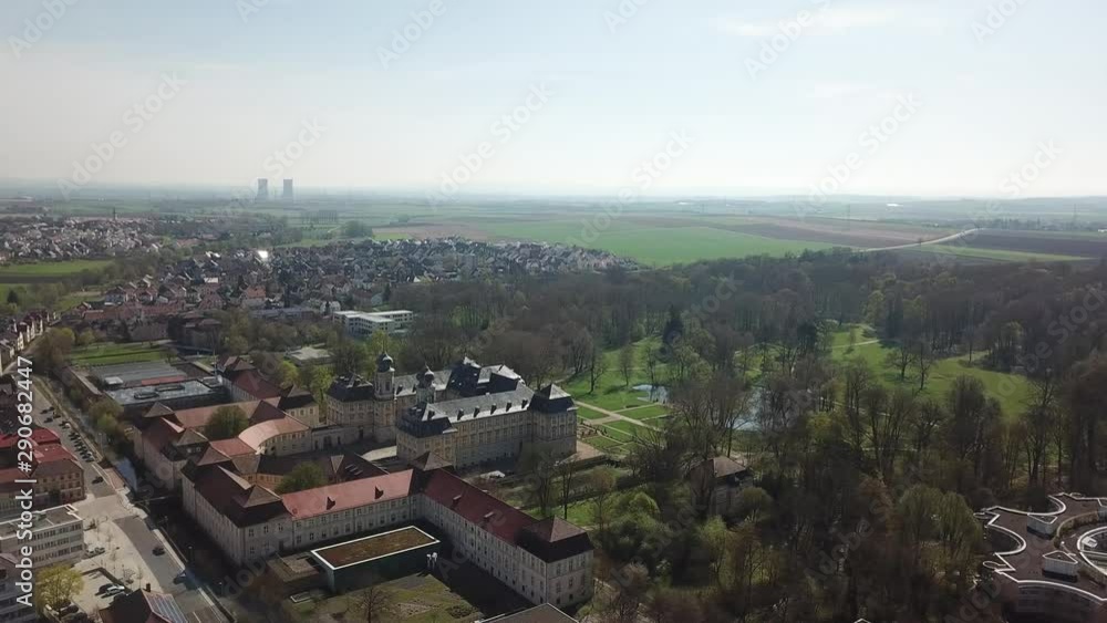High angle view on a big german city and the plains around it, 4k High angle view on a big german city and the plains around it, 4k