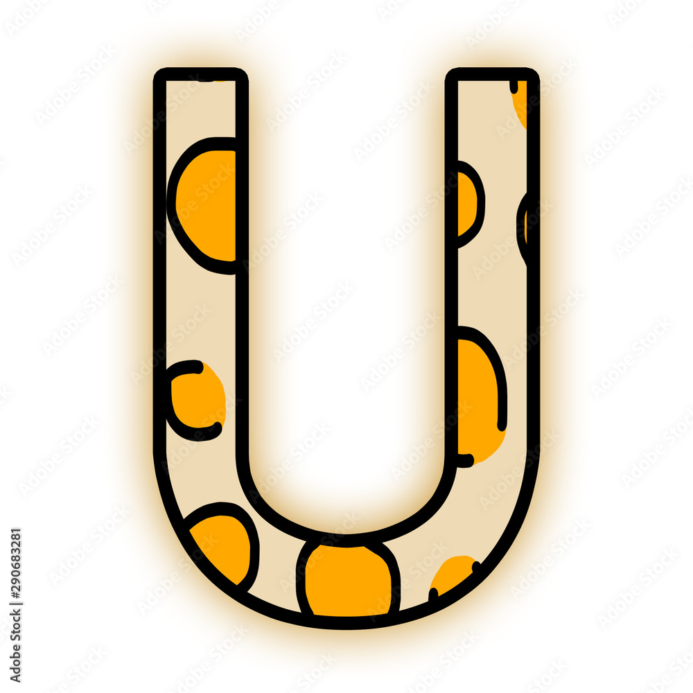 Tiger cartoon english alphabet Separate letters on a white background Tiger cartoon english alphabet Separate letters on a white background