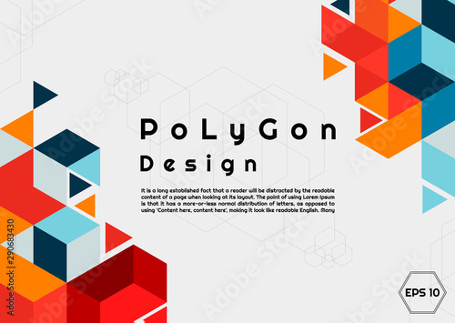 Polygon background modern design hexagon style colorful with space for your text