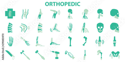  Orthopedic and spine symbol Set - vector illustration eps 10   mono vector symbols