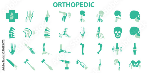  Orthopedic and spine symbol Set - vector illustration eps 10 , mono vector symbols