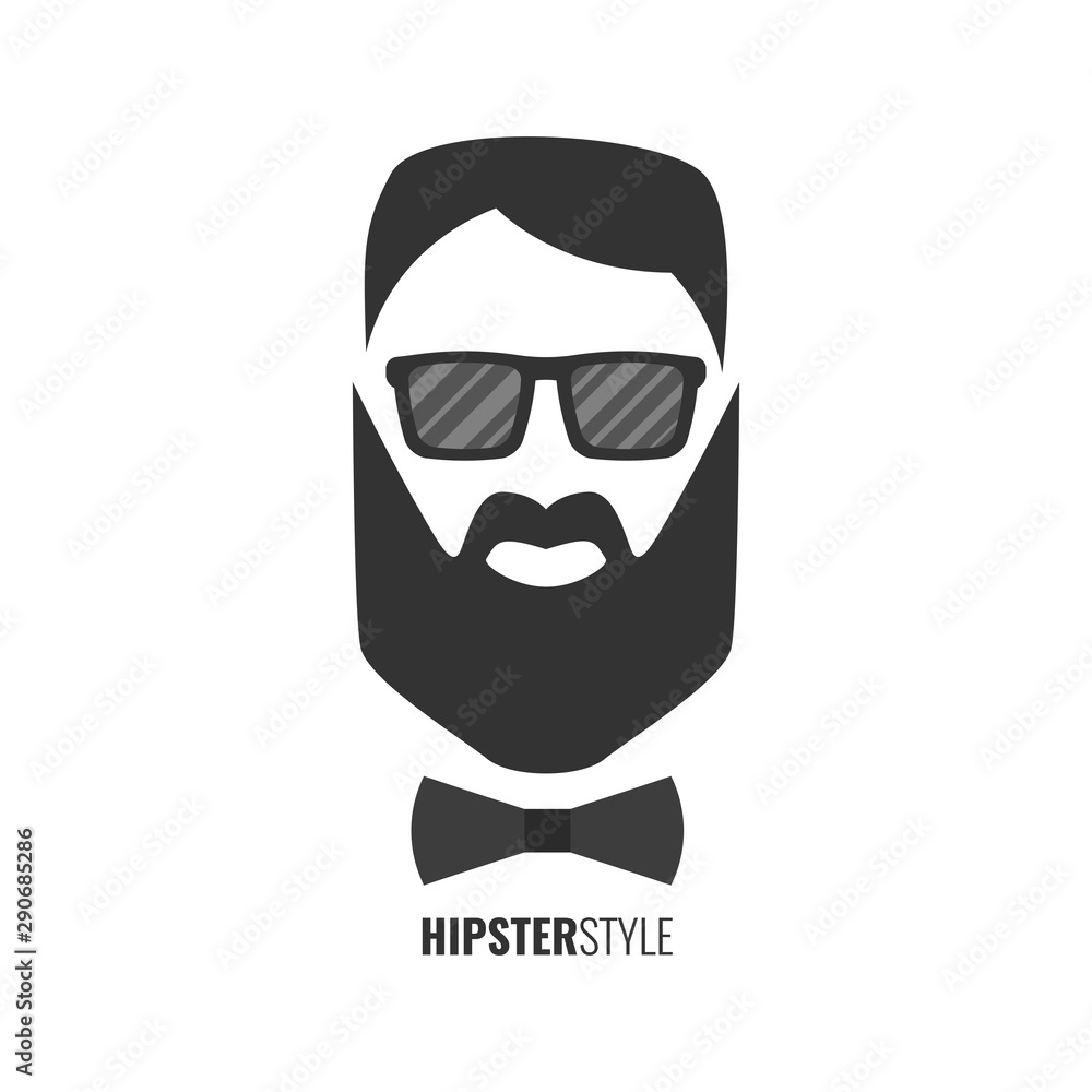 Hipster fashion man hair and beards. Hipster style concept. Vector illustration.