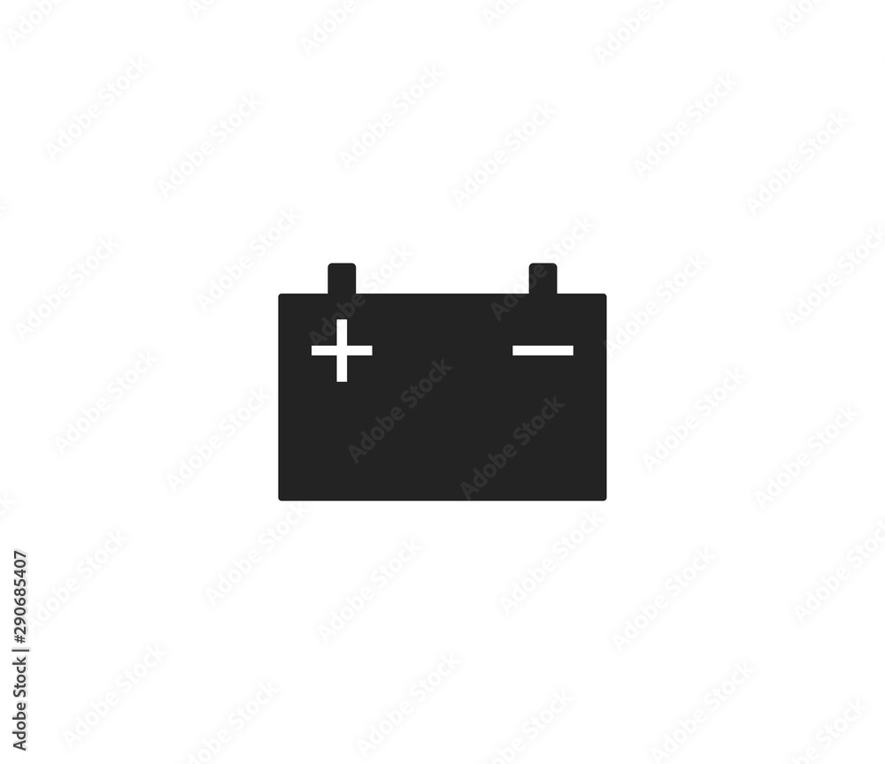 Car battery icon. Vector illustration, flat design. Car battery icon. Vector illustration, flat design.