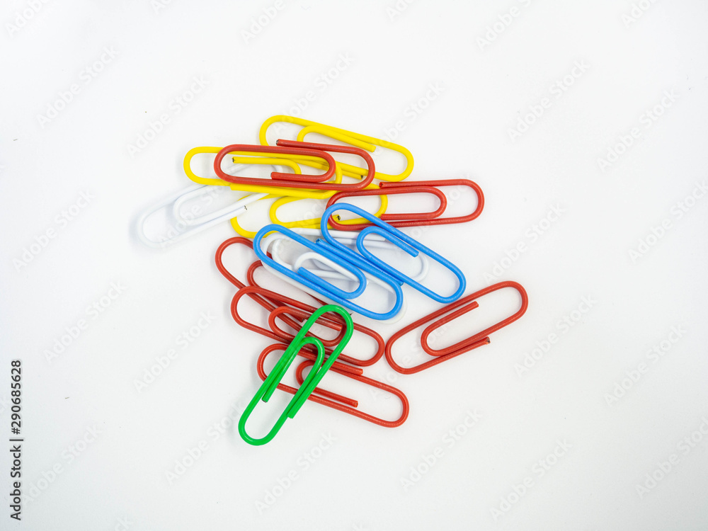Colorful PaperClip,Cluster isolated on white background,Texture,Close up,Material Office,Business,Rad,Yellow,White,Green,Blue Colorful PaperClip,Cluster isolated on white background,Texture,Close up,Material Office,Business,Rad,Yellow,White,Green,Blue