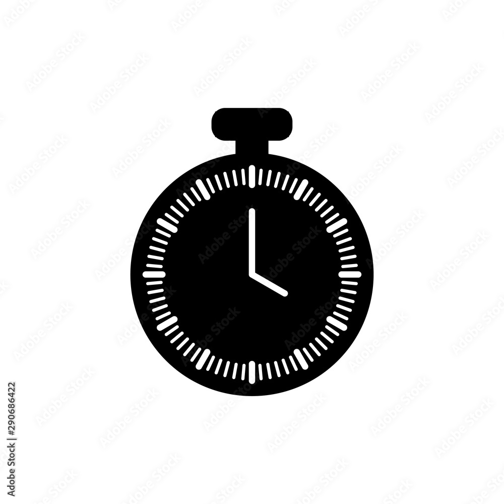 Clock line icon isolated on white background. Black and white simple watches. Time concept. Vector illustration Clock line icon isolated on white background. Black and white simple watches. Time concept. Vector illustration
