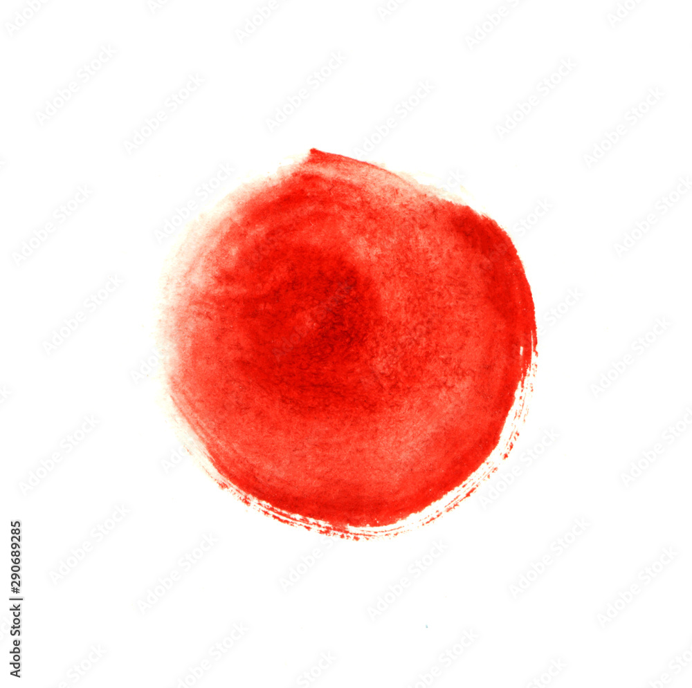 Red watercolor texture paint stain brush stroke Stock Vector