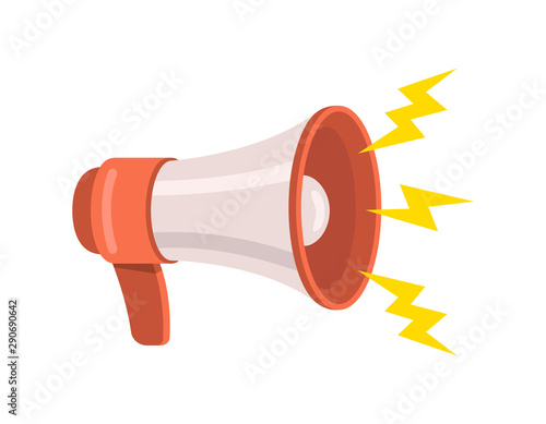 Megaphone. Cartoon style. Vector illustration.