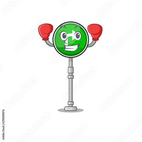 Boxing turn right isolated in the mascot