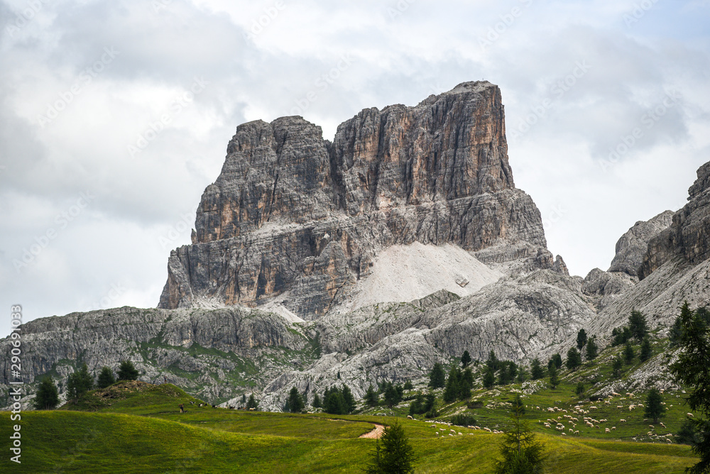 Landscape of Dolomites mountains in South Tyrol, Italy.
