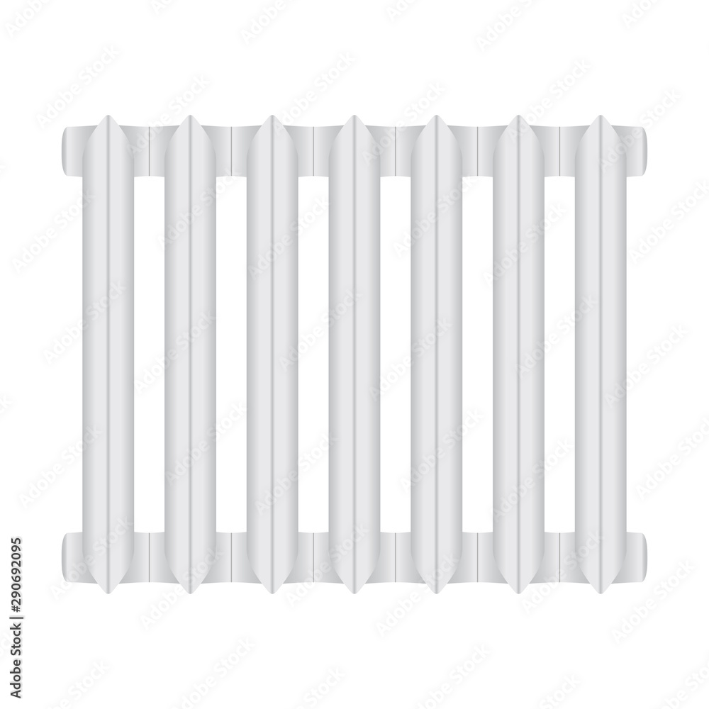 Radiator heater icon. Retro iron white heater. Radiator heater icon. Retro iron white heater.
