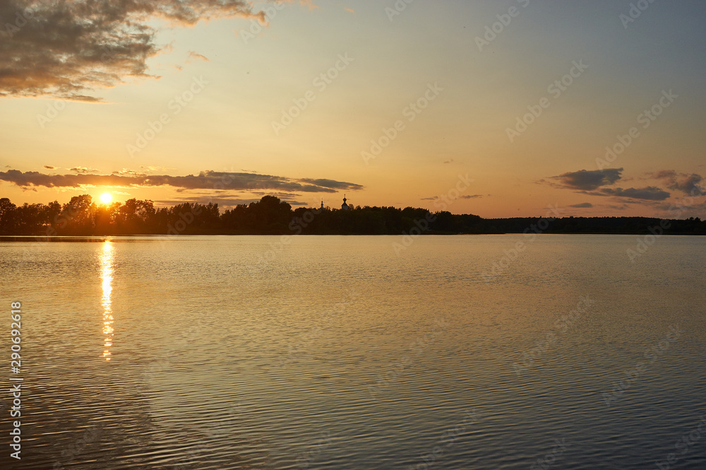 Ostashkov, Sunrise on lake Selige