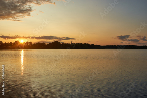 Ostashkov  Sunrise on lake Selige