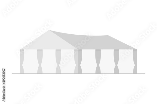 Tents for camping in the nature and for outdoor celebrations. Vector illustration.