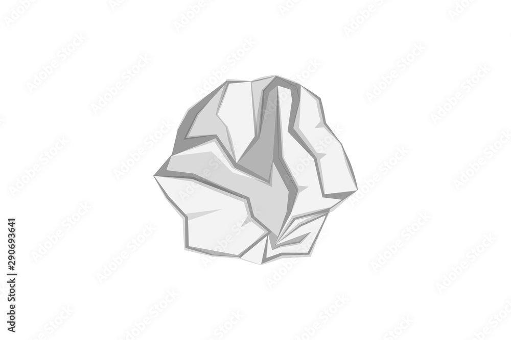 Crumpled paper ball wad vector illustration isolated on white background Crumpled paper ball wad vector illustration isolated on white background