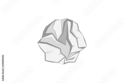 Crumpled paper ball wad vector illustration isolated on white background 