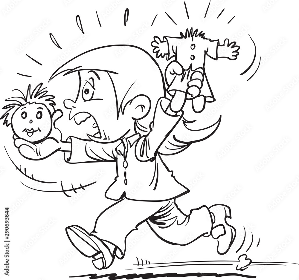 Fototapeta premium Angry Little Girl crying