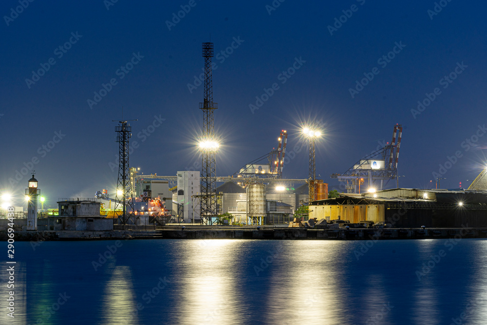 Port of Burgas at night