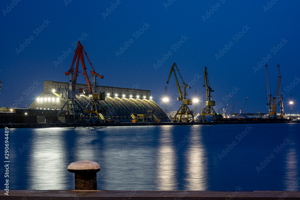Port of Burgas at night