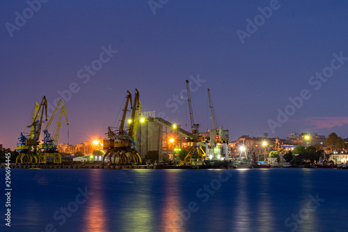 Port of Burgas at night