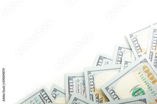 money background. american hundred dollar bills. copy space