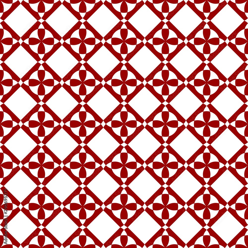 Naklejka premium Red, and white art deco vector seamless pattern. Geometric shape multicolored elements on monochromatic background.