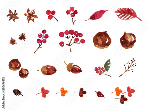 水彩イラスト 素材 秋