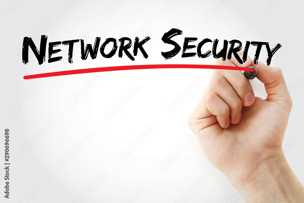 Fototapeta premium Network Security text with marker, technology concept background