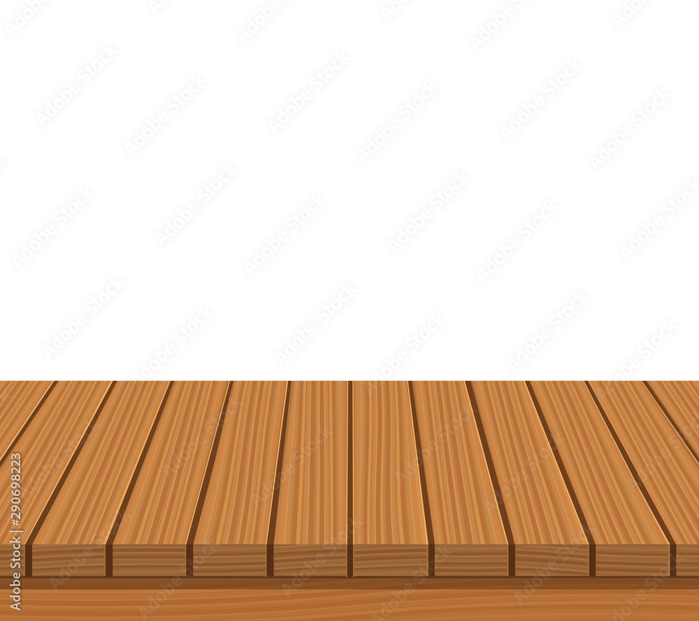 Wood table top on white background. Vector illustration. Wood table top on white background. Vector illustration.