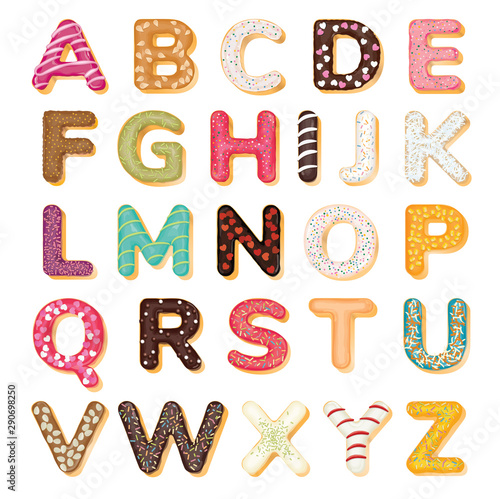 Sweets bakery Donut font design, Vector Art, illustation 10