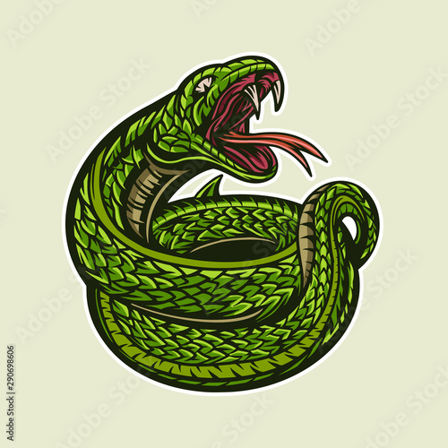 Green snake vector illustration