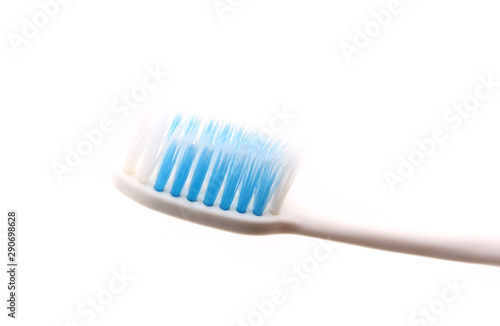 Close up Toothbrush isolated on a white background.