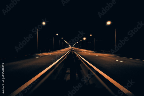 deserted speedway at night
