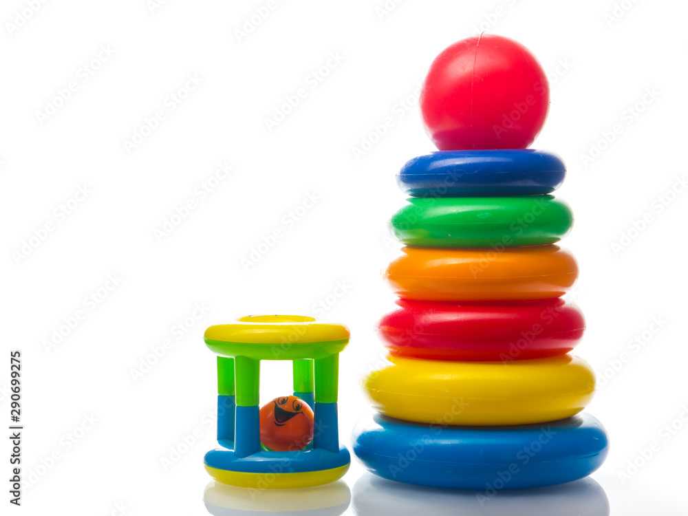 Set of kid toys isolated on white background Set of kid toys isolated on white background
