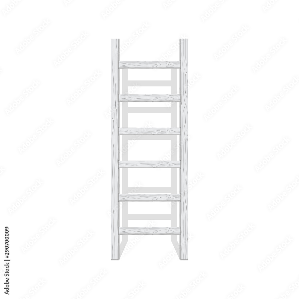 Wooden step ladder stand near white wall. Vector illustration Wooden step ladder stand near white wall. Vector illustration