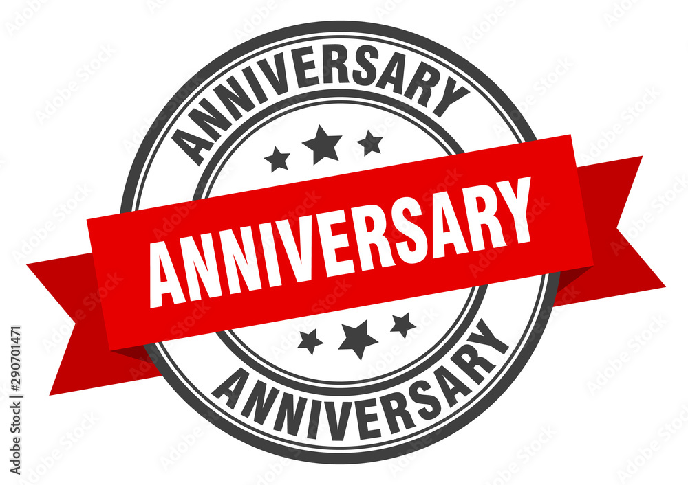 Fototapeta premium anniversary label. anniversary red band sign. anniversary