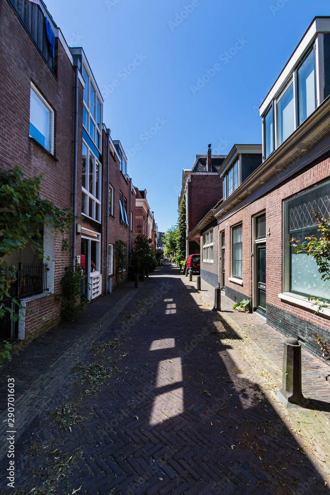 Lange Wijngaardstraat, a small and quiet street in the historical center of Haarlem