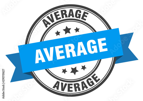 average label. average blue band sign. average