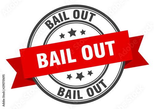 bail out label. bail out red band sign. bail out