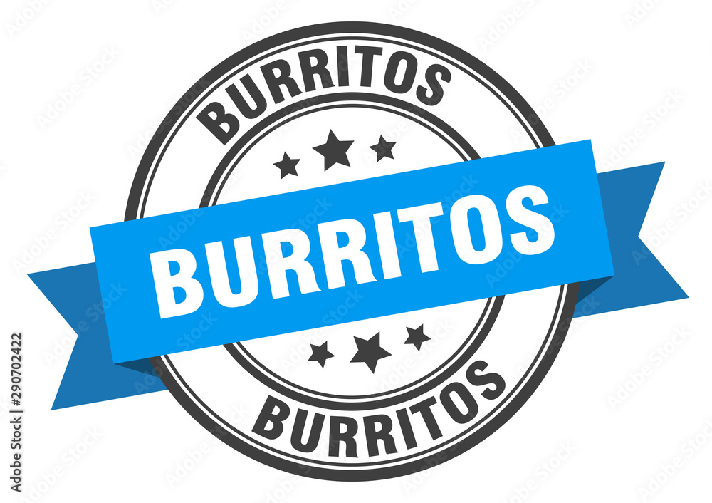 burritos label. burritos blue band sign. burritos