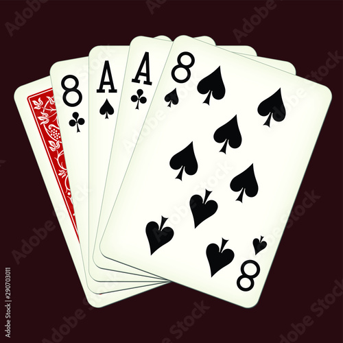 Deadman Hand - playing cards vector illustration