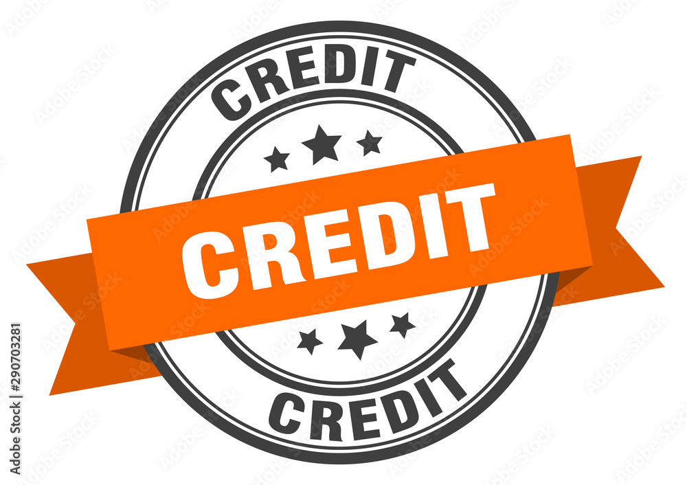 Fototapeta premium credit label. credit orange band sign. credit
