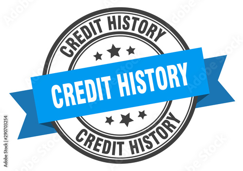 credit history label. credit history blue band sign. credit history
