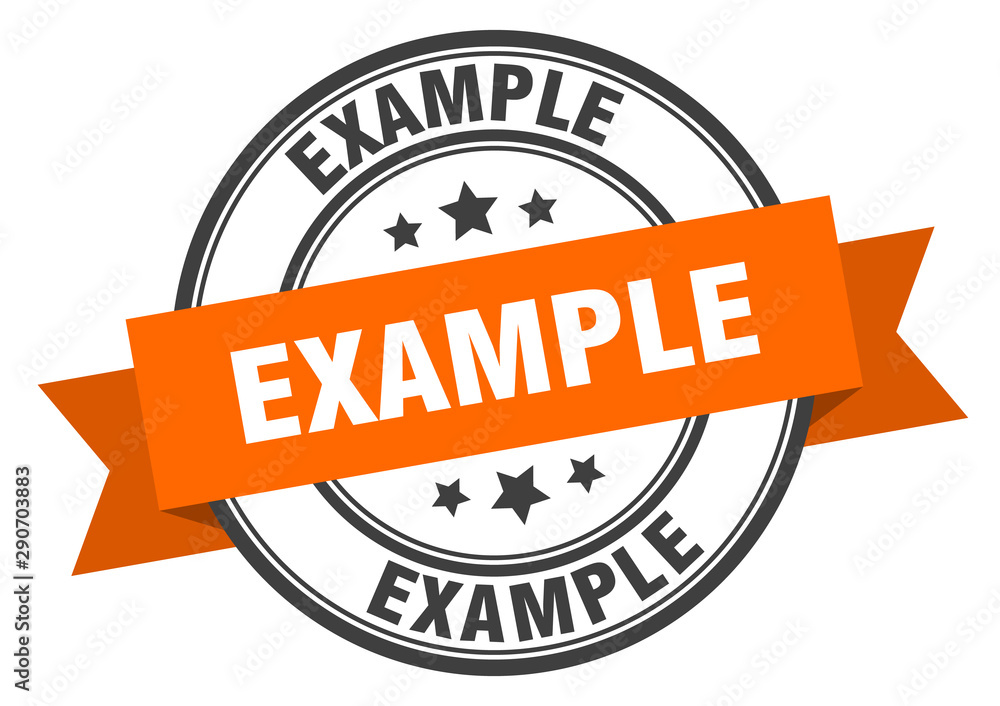 Obraz premium example label. example orange band sign. example