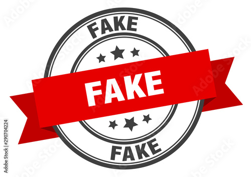 fake label. fake red band sign. fake